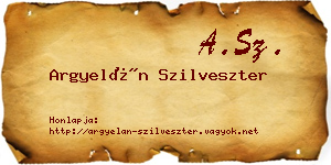Argyelán Szilveszter névjegykártya