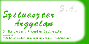 szilveszter argyelan business card